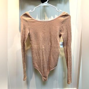 Free People Dusty Pink & Gold Bodysuit XS/S